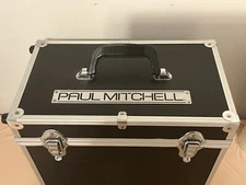 Paul Mitchell Rolling Case Silver And Black Cosmetics Hair Barber Travel Vtg
