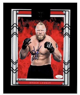 WWE BROCK LESNAR SIGNED FRAMED PLAQUE AUTOGRAPHED 10X13 JSA