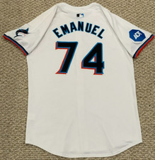EMANUEL size 46 #74 2024 MIAMI MARLINS game used jersey issued home white MLB