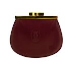 New Authentic Cartier Burgundy Must Leather Coin Pouch Clutch France Unisex