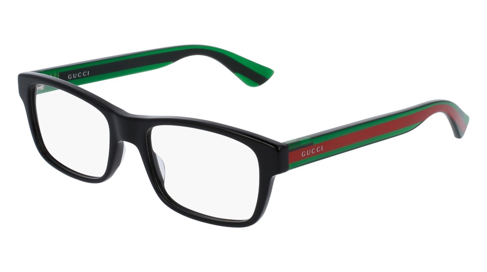 New GUCCI EyeGlasses Square Black Green Red Stripe Full Rim Frame GG 0006O  002 889652047355 | eBay