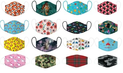 PUCKATOR Face Mask Reusable Washable Breathable Protective Covering Adults Kids Cotton