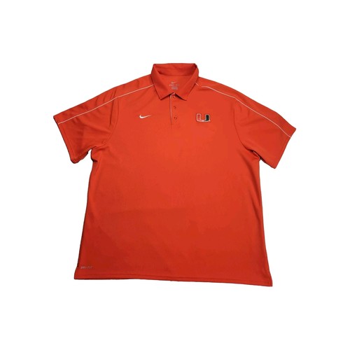 Nike Miami Hurricanes Golf Polo Men's Size XXL Dri-Fit Short Sleeve