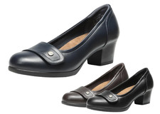 Women Slip On Pump Shoes Low Chunky Block Heel Comfortable Work Shoes