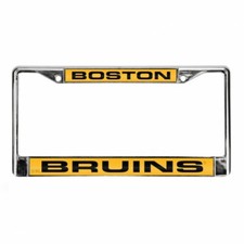 boston bruins nhl ice hockey team laser chrome license plate frame usa made