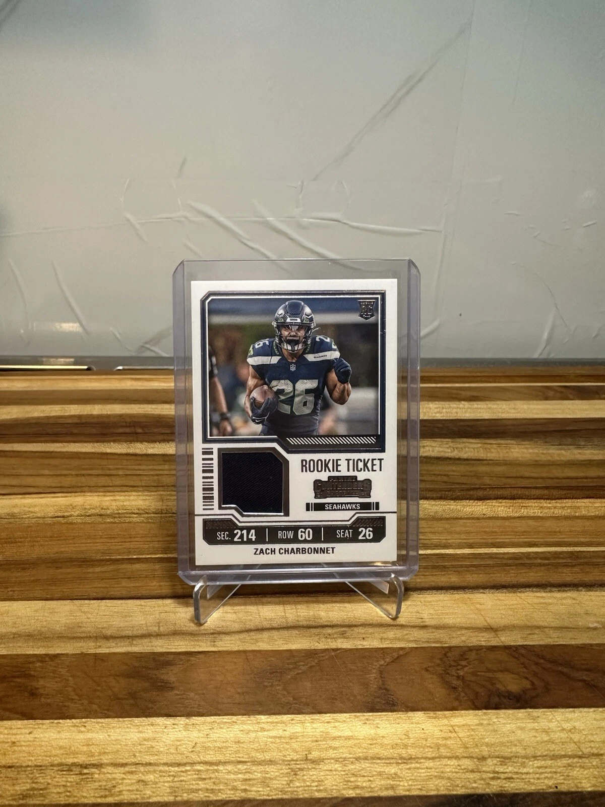 2023 Panini Contenders - Rookie Ticket Swatches #TS38 Zach Charbonnet (MEM, RC)