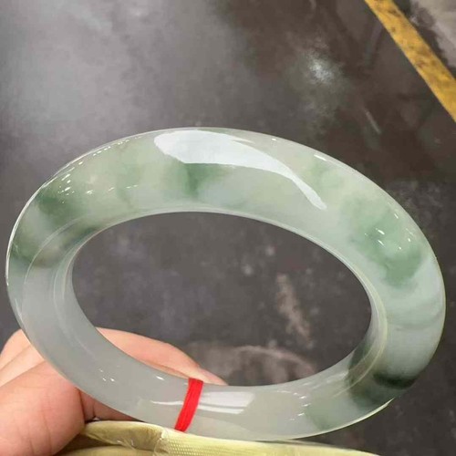 Real Certified Round Rod Grade AAA Green Burma Jade Jadeite Bracelet Bangle 56mm - Picture 8 of 12