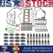 Head Gasket W/ Bolt & 16pcs Rocker Arm Valve Lifter Kit for Chevy GMC Buick 2.4L