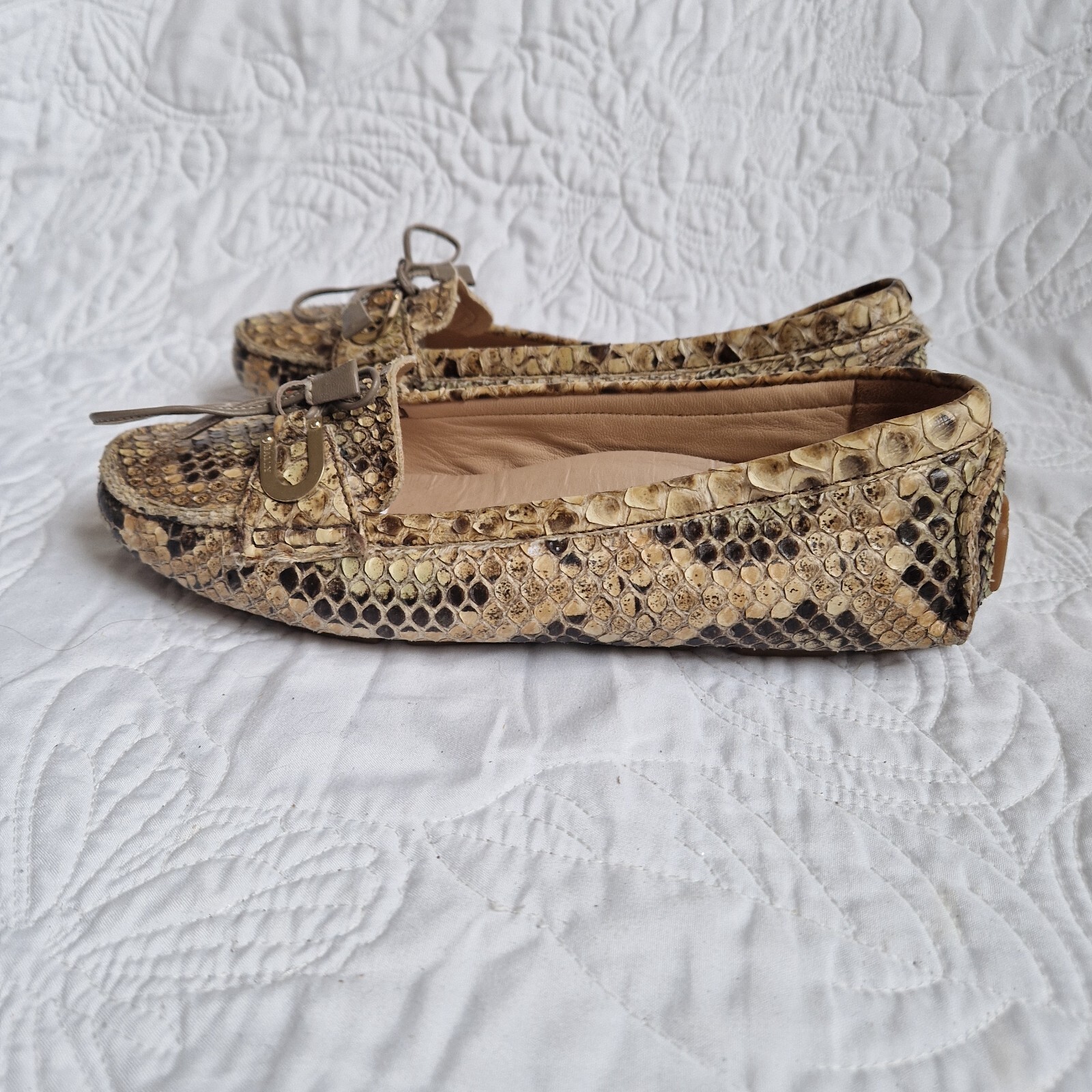 Bally python snakeskin driving shoe moccasins. Si… - image 3