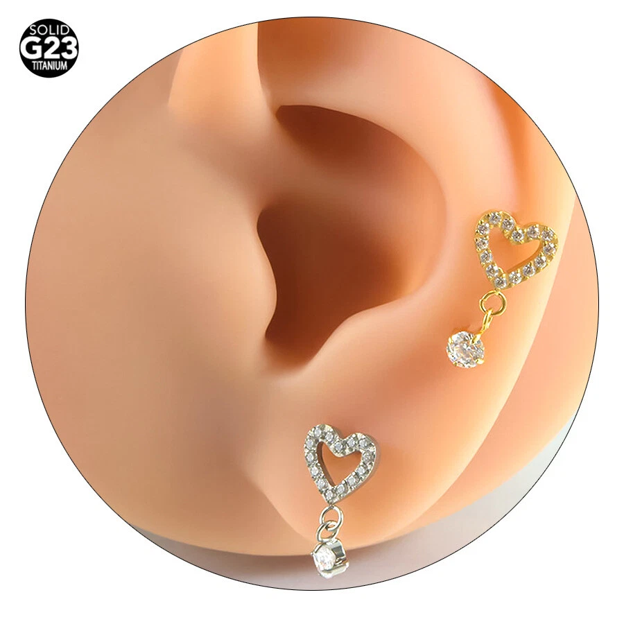 F136 Hypoallergenic Piercing Jewelry Threaded Stud Earring 16G for Cartilage - Image 4 of 4