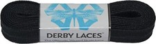 Derby Laces Solid Black - Flat, 10mm wide, for Boots, 108 Inch / 274 cm