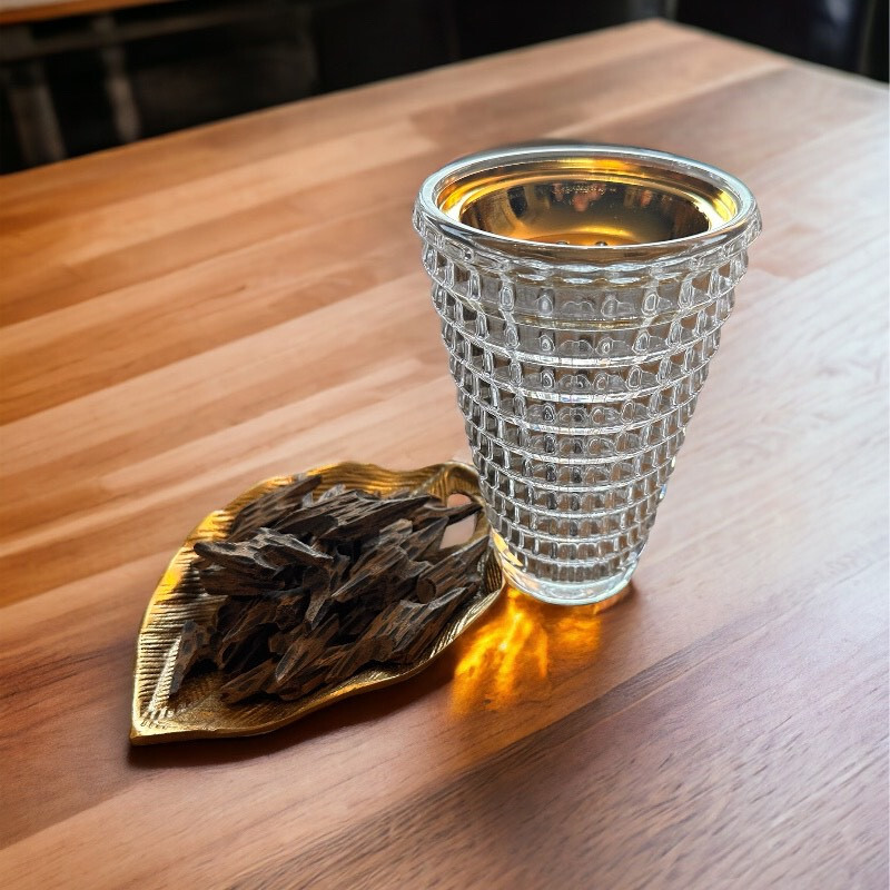 Brûleur d'encens évasé en verre transparent pour salon moderne et bureau