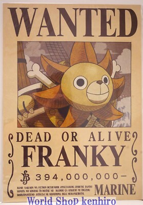 ONE PEACE Official Navy Wanted Poster Franky 394 million for sale