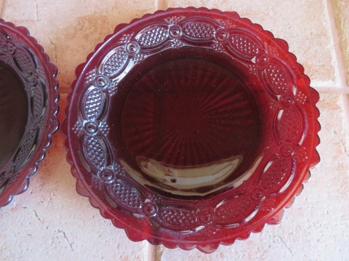 Avon 1876 Cape Cod Collection - Ruby Red 7 1/4" Salad/Dessert Plate - Set of 2 - Picture 2 of 5