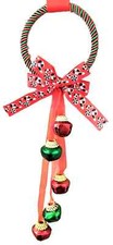 Christmas Jingle Bells Door Knob Hanger Decoration Ribbons Red  Green