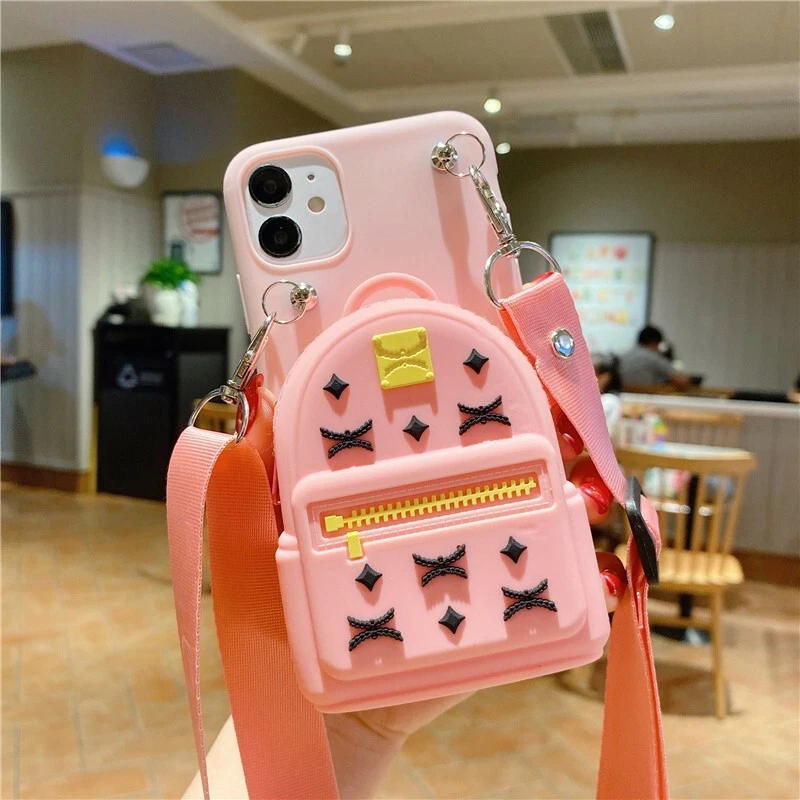 Linda Funda Mochila Billetera 3D Apple iPhone11 12 13 Pro Max XR XS X 6 6S 7 8 Plus Foto 3 de 4