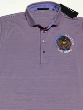 NWT Greyson Saranac Polo Men’s M Sea Turtle Golf Short Sleeve Striped USMC Logo