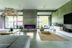 50 Clean Face Symmetry Electric Fireplace W Black Steel Surround