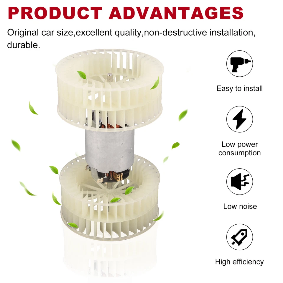 HVAC Heater Blower Motor w/ Dual Wheel for Mercedes-Benz 300D 300E 300CE 300TE - Image 2 of 4