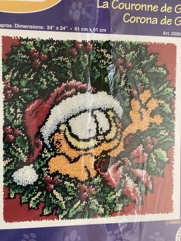 J & P Coats Latch Hook Kit 24x24 Garfield’s Wreath 25069 eBay