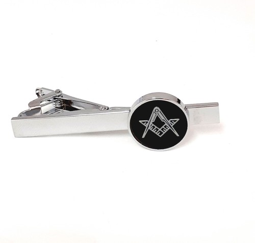 MASONIC Freemasons Cufflinks & Tie Clip SET, with square & compass emblem BE102 - 第 3/5 張圖片