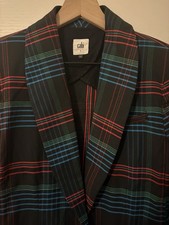 Cabi Holiday Blazer One Button Plaid Size S Tailored Fit- Preowned