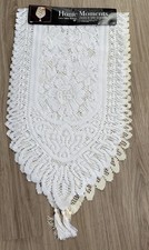 2 VTG Lace Table Runner 13  x45  White  Beige Floral Home Moments NEW