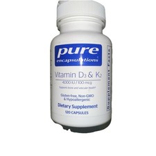 Pure Encapsulations Vitamin D3 K2 - Bone Vascular 60 Count Exp: 04/2027