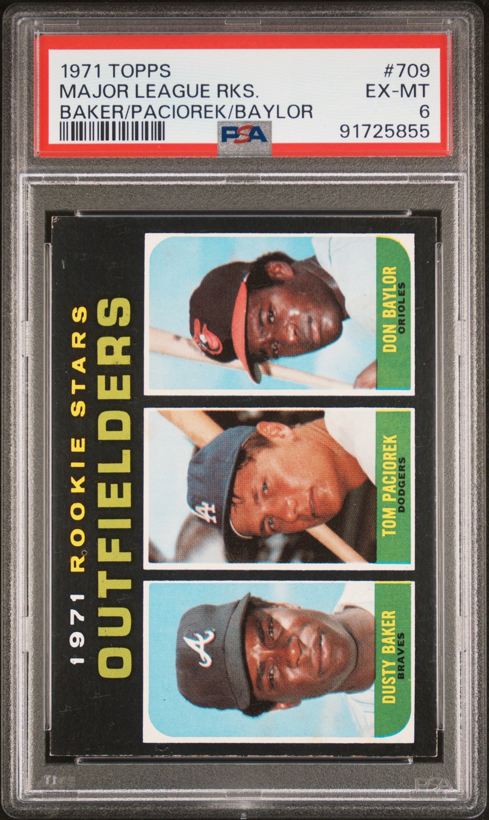 1971 Topps Baseball #709 Don Baylor Dusty Baker Rookie RC PSA 6 Braves