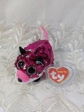 Ty Teeny Tys - Jewel The Pink Sequined Fox (4in) Near Mint Tag
