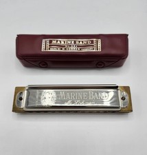 Vintage M. Hohner Marine Band Harmonica No. 364, 12-Hole Key of C with Case