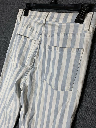 J BRAND Jules Striped High Rise Straight leg Jeans Size 28 Blue White Striped - Picture 16 of 23