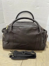 mark and Graham Weekender Zipper Overnighter  Travel Carry on Espresso Leather