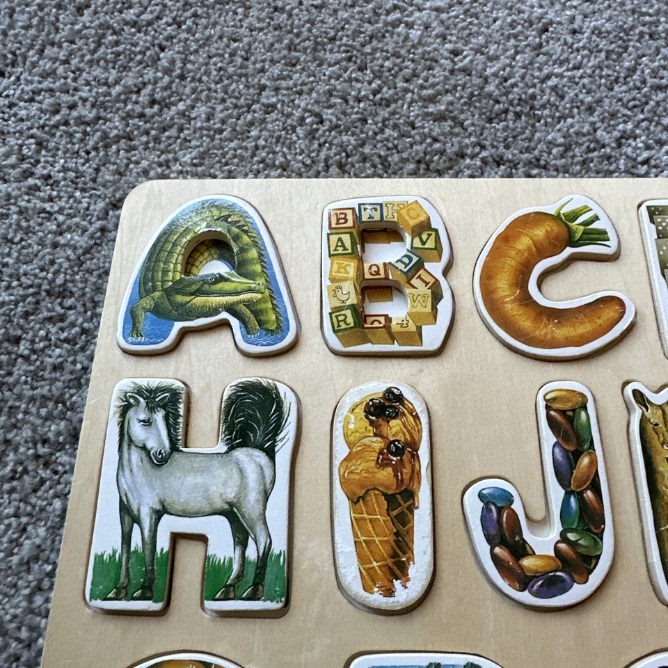 Melissa & Doug 木制 ABC 字母艺术拼图替换件字母 * 阅读 * — 第 3/4 张图片