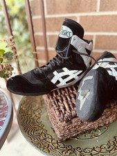 Vintage Asics Split Second Wrestling Shoes Mens Black Sliver Sz Men 9 Ultra Rare