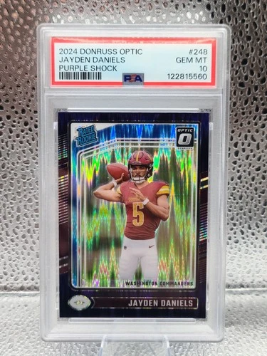 2024 PANINI DONRUSS OPTIC PURPLE SHOCK #248 JAYDEN DANIELS PSA 10