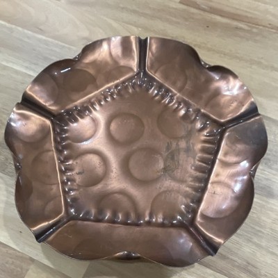 Handmade Copper Dishes Set with Hammered Design Gregorian copper brand 1950-70 
