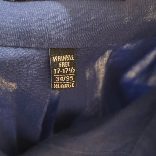 Chaps Herren Langarm Blau Button Down Oberhemd Größe XL 17-17,5 34/35 - Bild 7 von 7