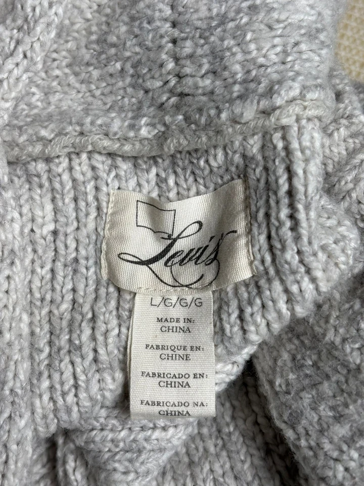 Cárdigan suéter Levi's cuello chal frente abierto para mujer talla L gris cómodo Foto 3 de 4
