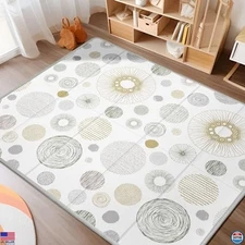 Extra Large 79x71 Baby Play Mat - Foldable Reversible XPE Foam, Waterproof,