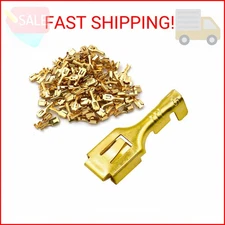 Baomain 1/4 inch (6.3mm) Female Spade Quick Splice Crimp Terminals Crimp Connect