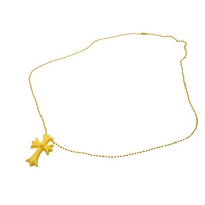 CHROME HEARTS Rubber Small CH Cross Silicon Necklace Rubber Yellow