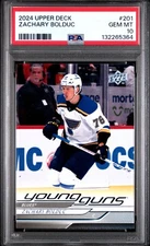 2024-25 Upper Deck Zachary Bolduc Young Guns Rookie RC #201 GEM MT PSA 10