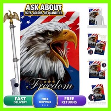 Breeze Decor Our Freedom House Flag Eagle Small Double-Sided Made in USA