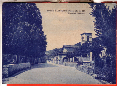 POSTCARD VISSO BORGO S. ANTONIO OPAQUE NOT TRAVELLED TO GARDENS OCC