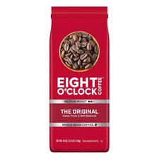 Eight O'Clock The Original 100% Whole Bean Coffee, Medium Roast, Kosher, 40 Oz