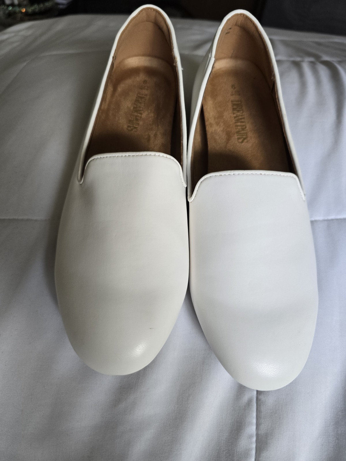 Dream Pairs Womens White Loafers Minimalist Comfort Preppy Cottagecore Sz 9 New