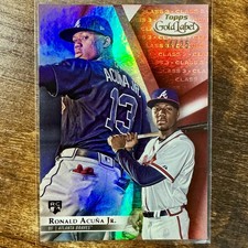 2018 Topps Gold Label Ronald Acuna Jr. Class 3 Red /25 Rookie Card #99 RC Braves. rookie card picture