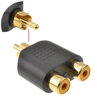Phono Splitter/Joiner Adapter 2 RCA Buchsen Zu RCA Stecker
