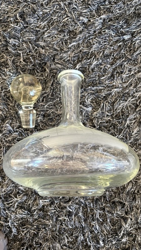 Toscany Clipper (1) Decanter Vintage Clear Etched Ship Glass